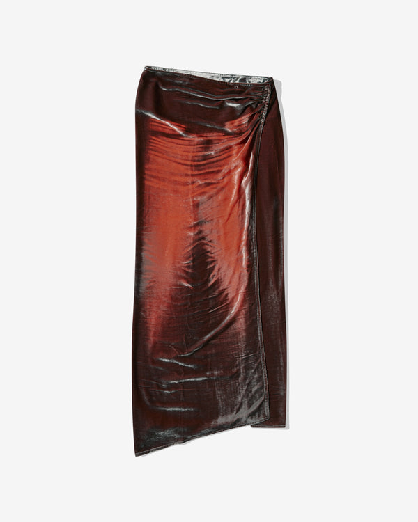 Masha Popova - Women's 2-Tone Whiskers Wrap Maxi Skirt - (Smoke Red)
