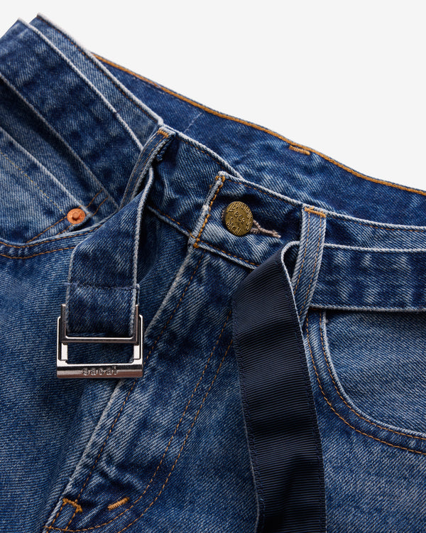 Sacai - Men's Levi's Belted Flare Pants - (Washed Indigo)