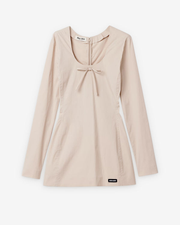 Miu Miu - Stretch Poplin Mini-dress - (Limestone)