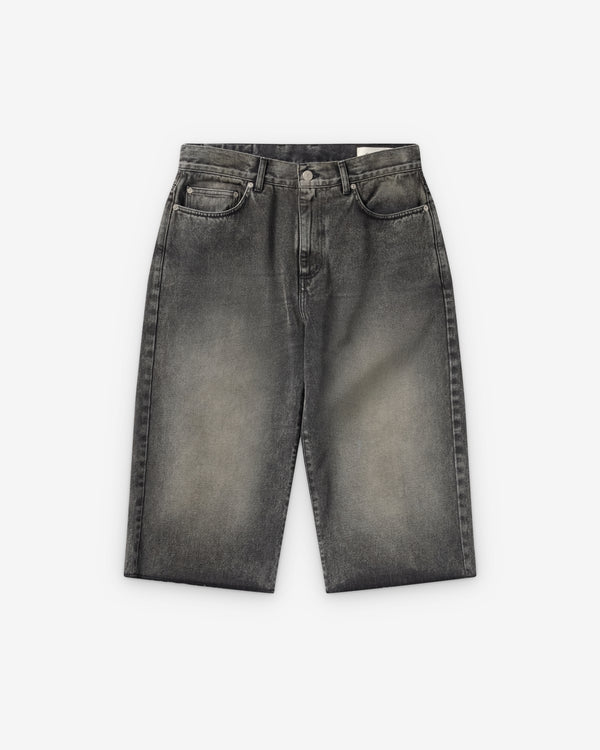 Mfpen - Men's Straight Cut Capri Jeans - (Stonewashed Black)