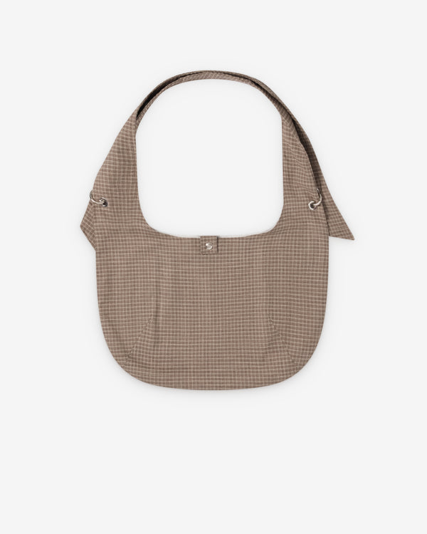 Mfpen - Men's Eyelet Shoulder Bag - (Worn Taupe Check)