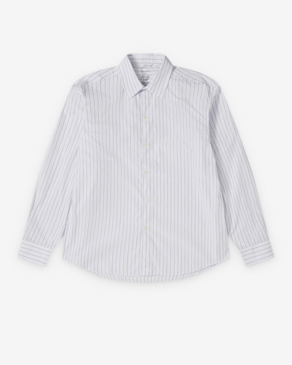 Mfpen - Men's Generous Shirt - (Faded Light Blue Stripe)