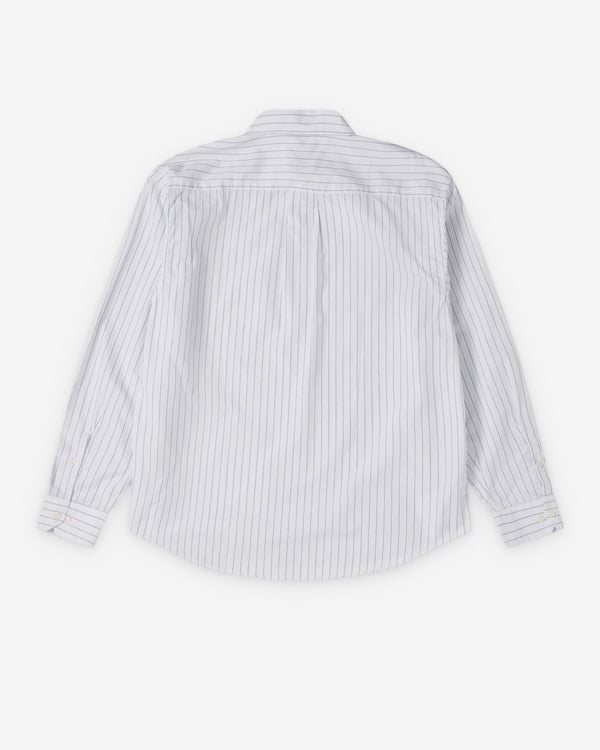 Mfpen - Men's Generous Shirt - (Faded Light Blue Stripe)