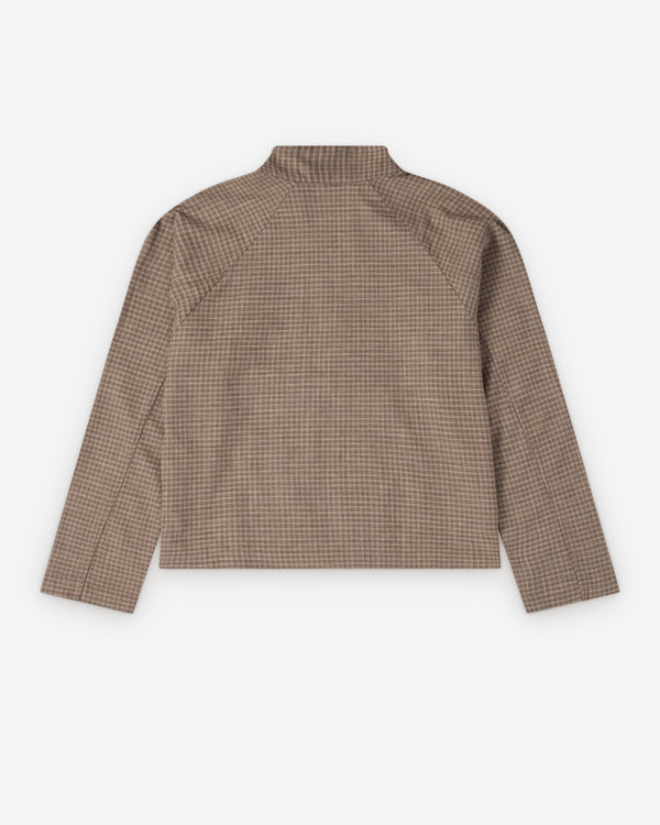 Mfpen - Men's Woven Leisure Zip Up - (Worn Taupe Check)