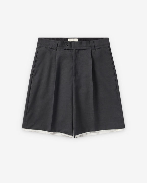 Mfpen - Men's Slash Shorts - (Dark Grey Tropical Wool)
