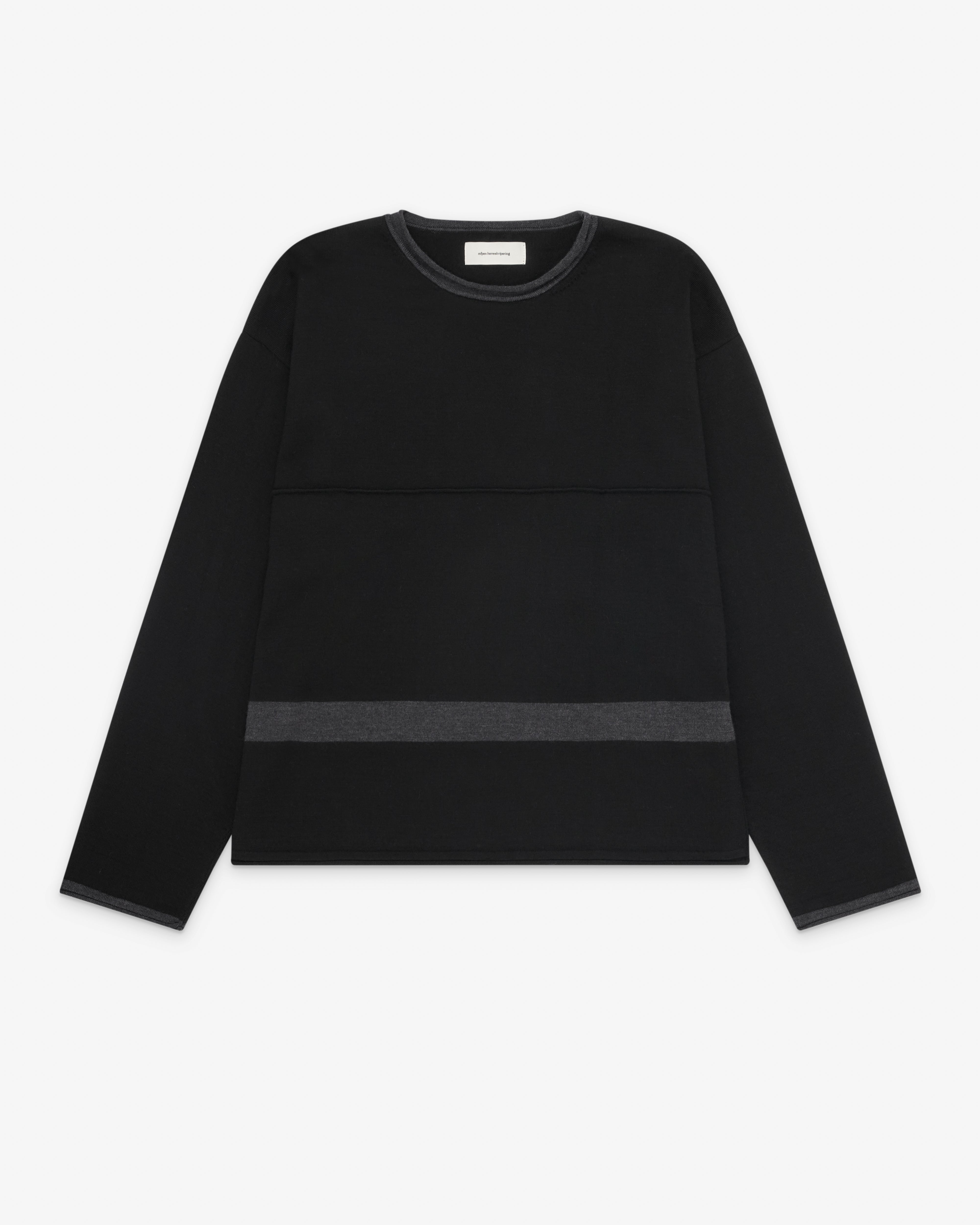 Mfpen: Men's Cone O-Neck Sweater (Black/Grey) | Dover Street Market London