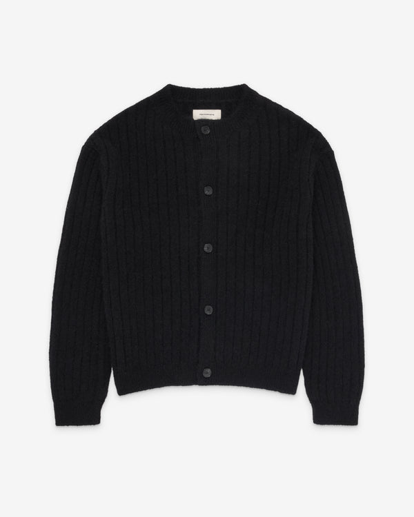 Mfpen - Men's Round Neck Cardigan - (Black)