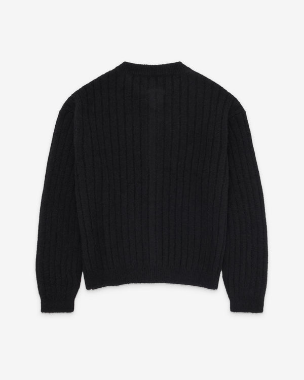 Mfpen - Men's Round Neck Cardigan - (Black)
