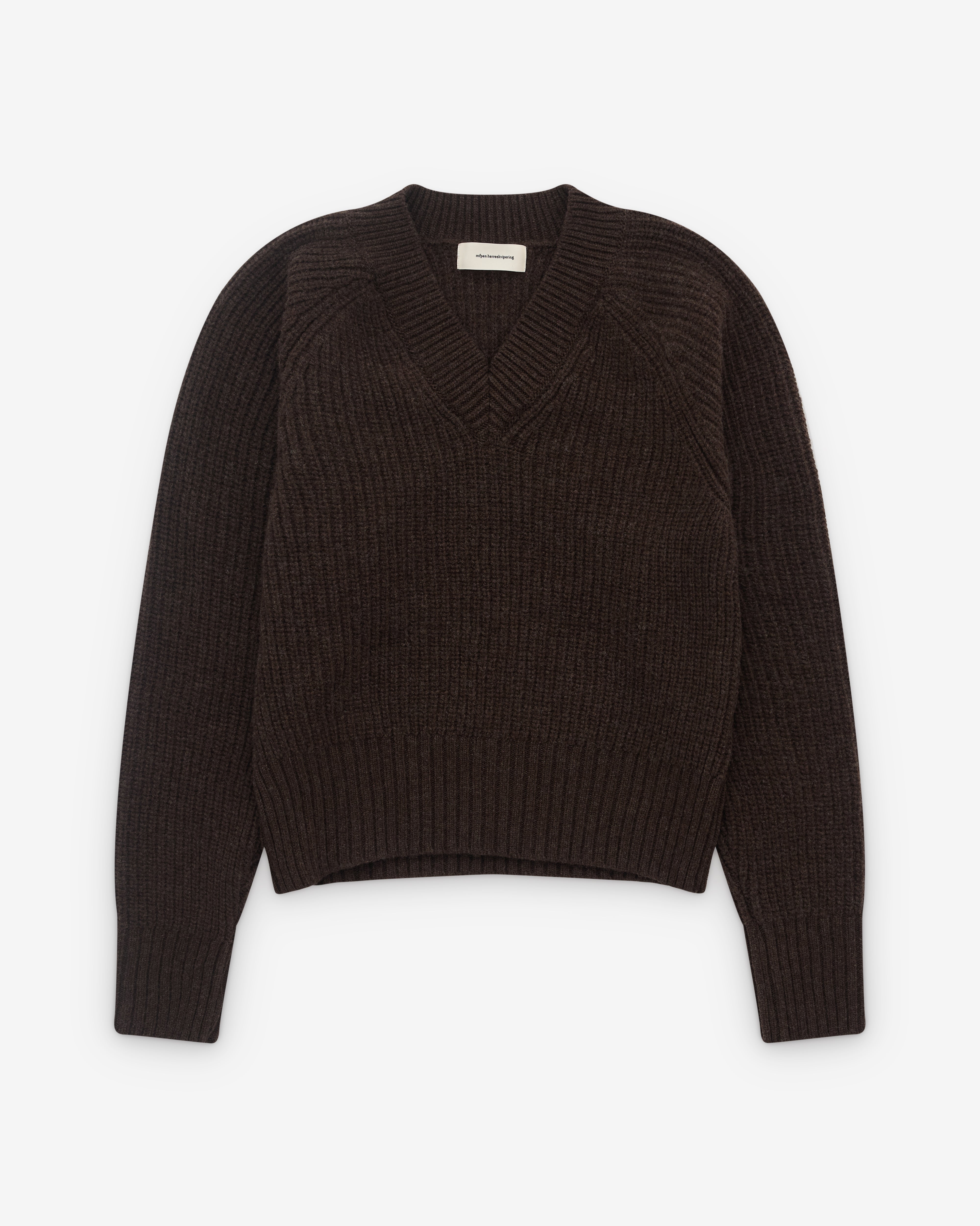 Mfpen: Men's Plaza V-Neck (Dark Brown) | DSML E-SHOP