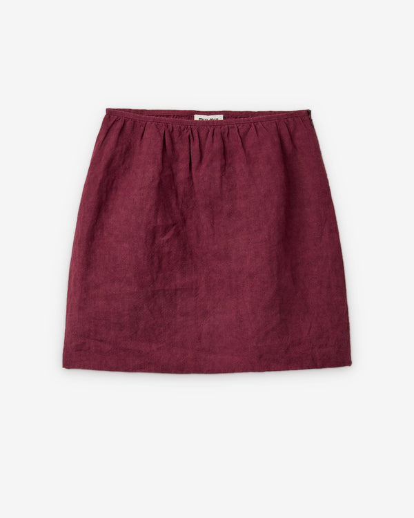 Miu Miu - Linen Skirt - (Burgundy)