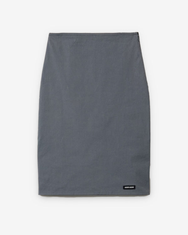 Miu Miu - Stretch Poplin Skirt - (Iron Gray)