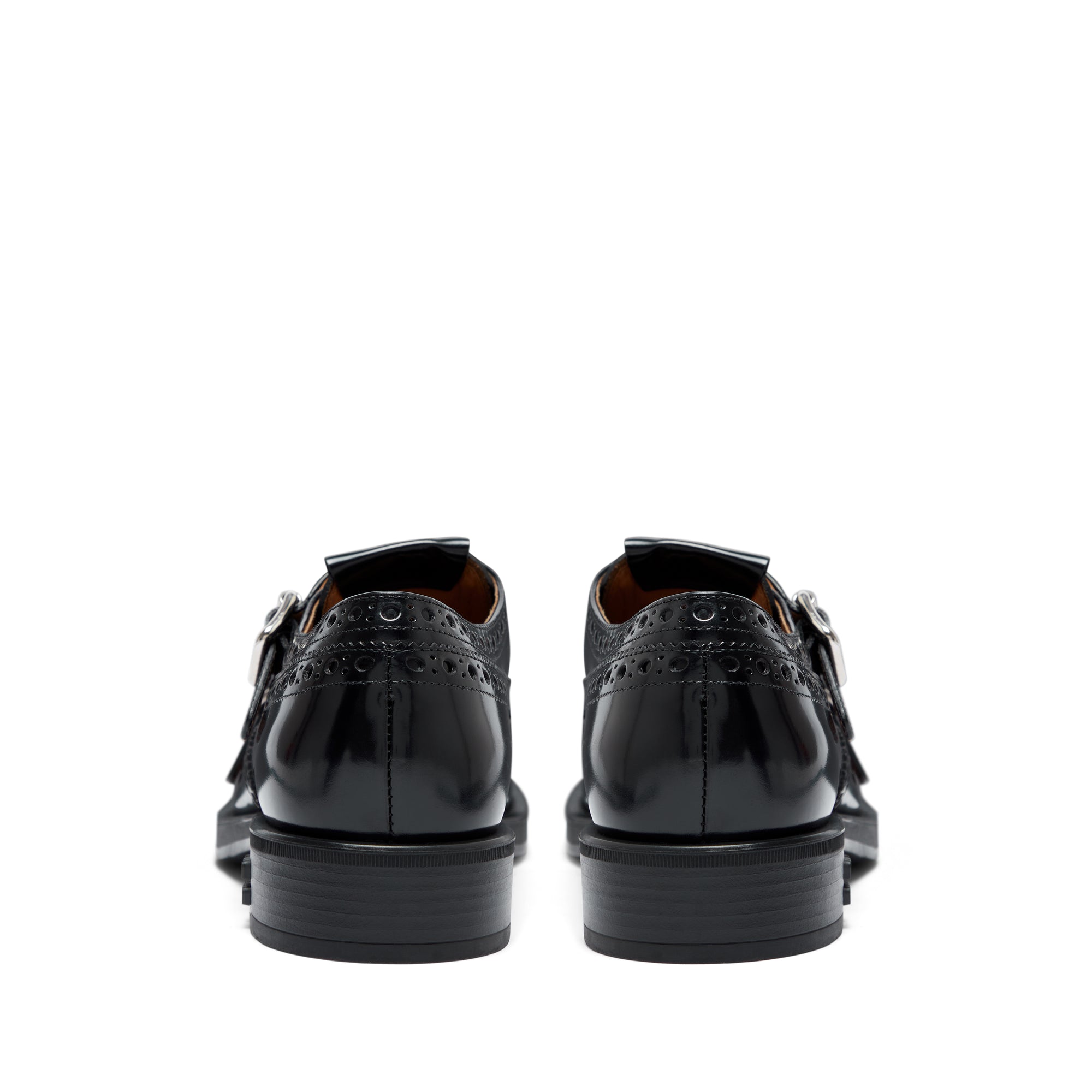 Miu Miu - Church’s Women’s Brushed Leather Double Monk Brogue Shoes - (Black) view 4