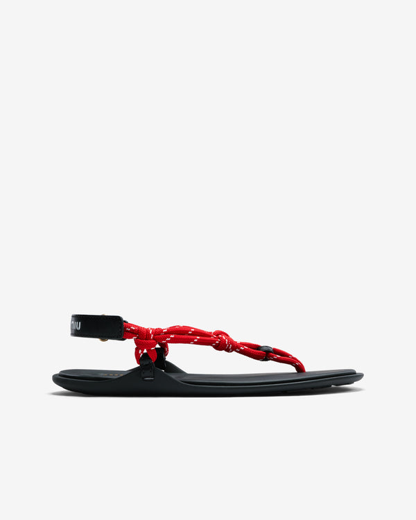 Miu Miu - Riviere Cord and Leather Sandals - (Red)
