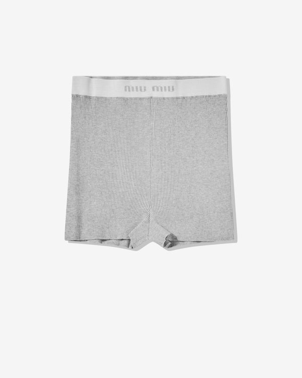 Miu Miu - Women's Cotton Shorts - (Marble/Grey)