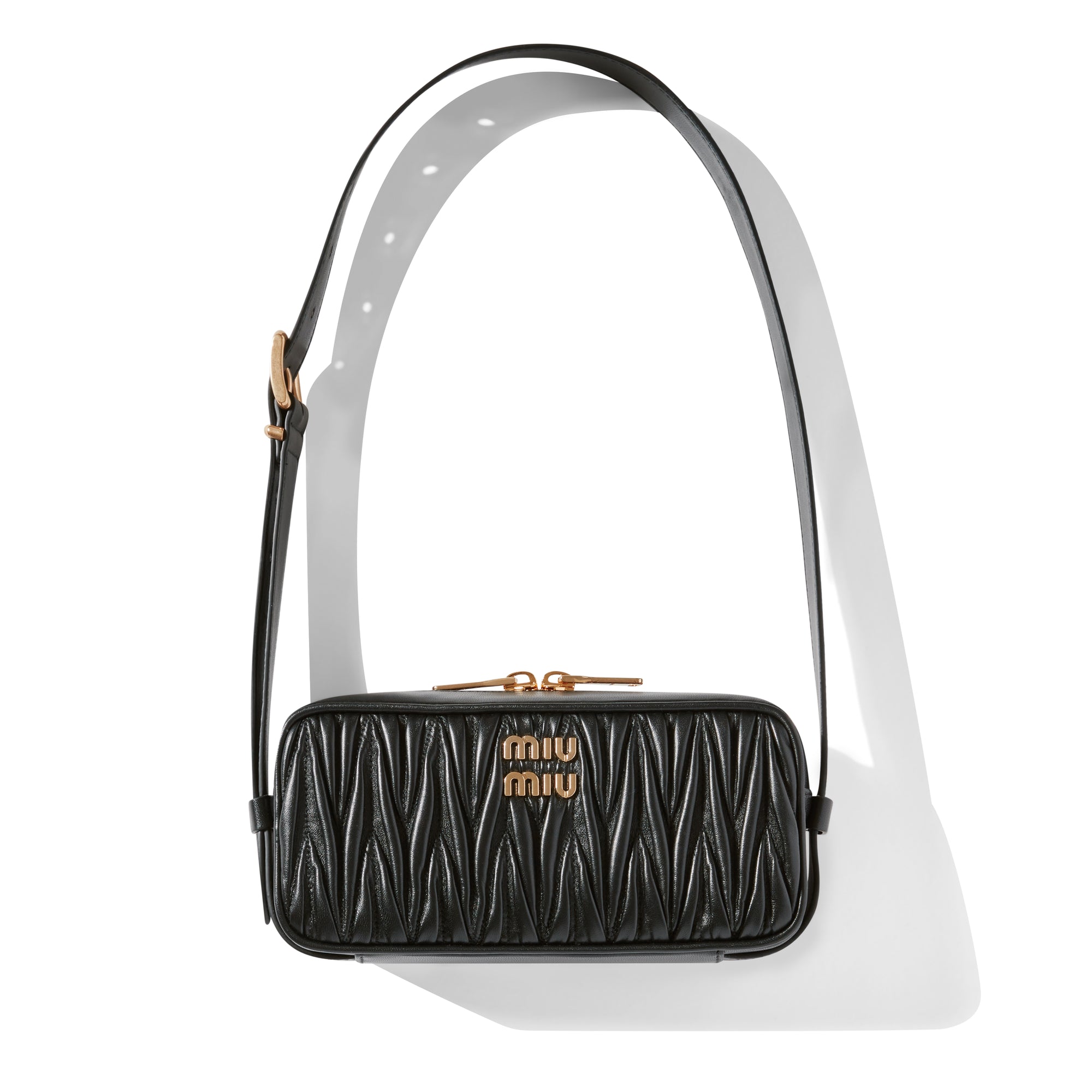 Miu Miu - Women's Matelassé Nappa Leather Shoulder Bag - (Black) view 1