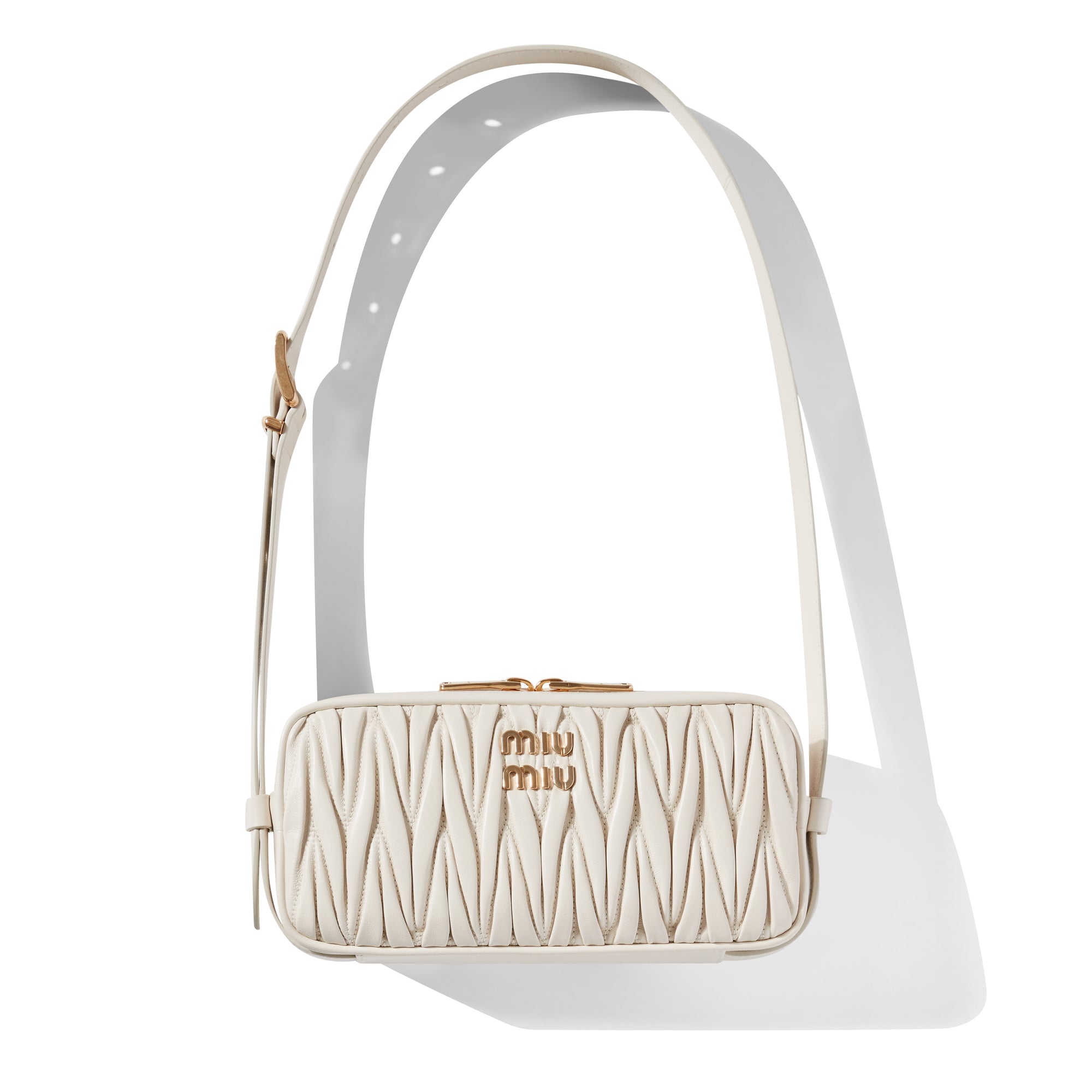 Miu Miu - Women's Matelassé Nappa Leather Shoulder Bag - (White) view 1