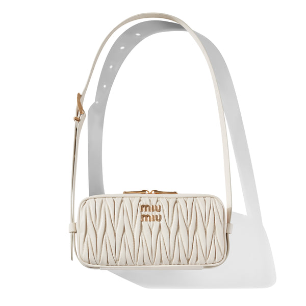 Miu Miu - Women's Matelassé Nappa Leather Shoulder Bag - (White)