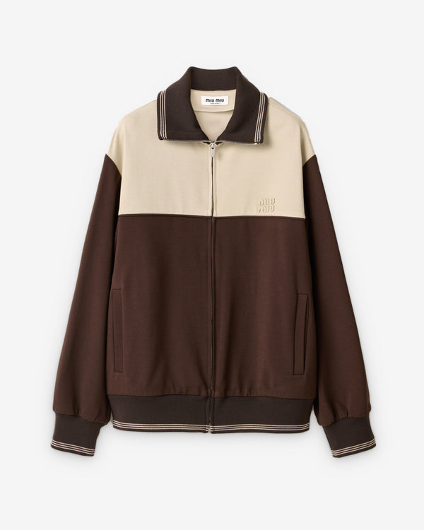 Miu Miu - Women’s Zipper Sweatshirt - (Cocoa/Sand)