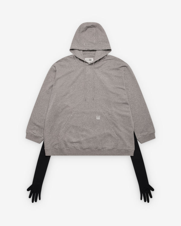 MM6 - Women's Hooded Sweatshirt Dress With Gloves - (Polished Palladio)