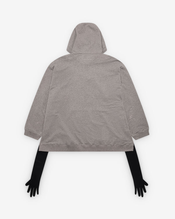 MM6 - Women's Hooded Sweatshirt Dress With Gloves - (Polished Palladio)