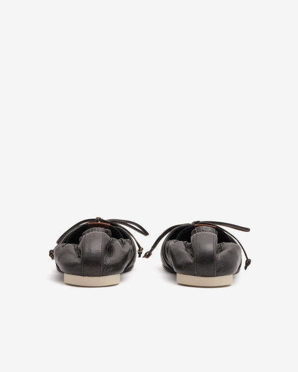 MM6 - Women's Square-toe Leather Ballerina - (Brown)