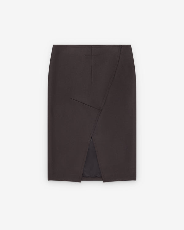 Mm6 - Women's Asymmetric Skirt - (Dark Brown)