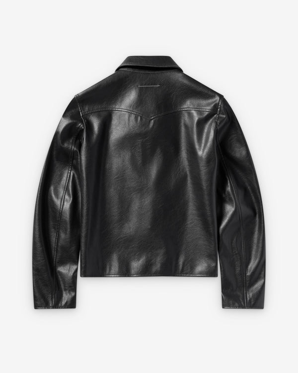 MM6 - Men's Faux Leather Sportsjacket - (Black)