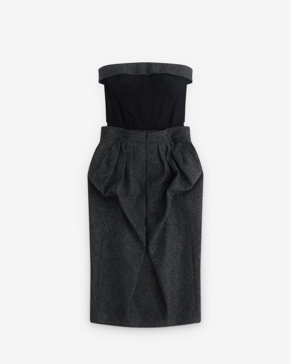 Maison Margiela - Women’s Off Shoulder Midi Dress - (Dark Grey)