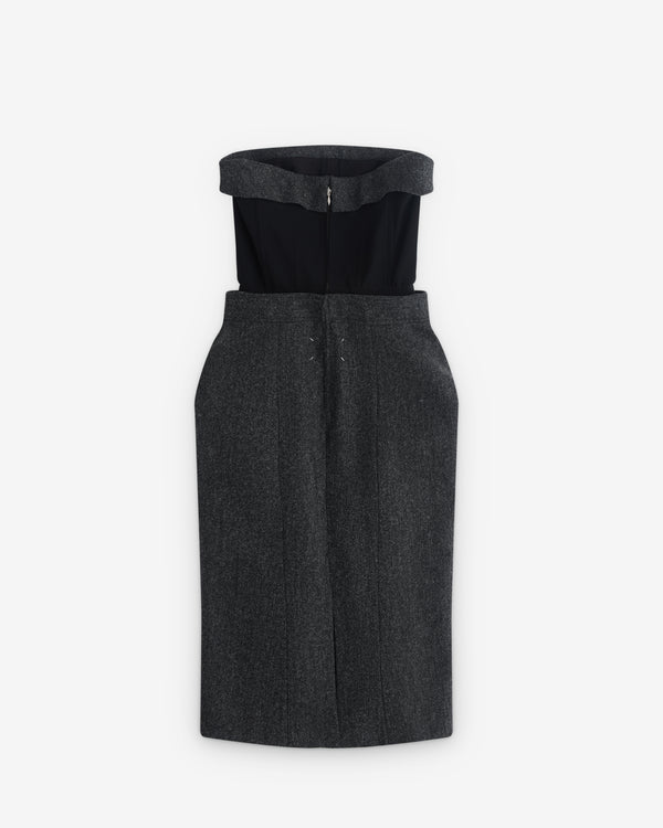 Maison Margiela - Women’s Off Shoulder Midi Dress - (Dark Grey)