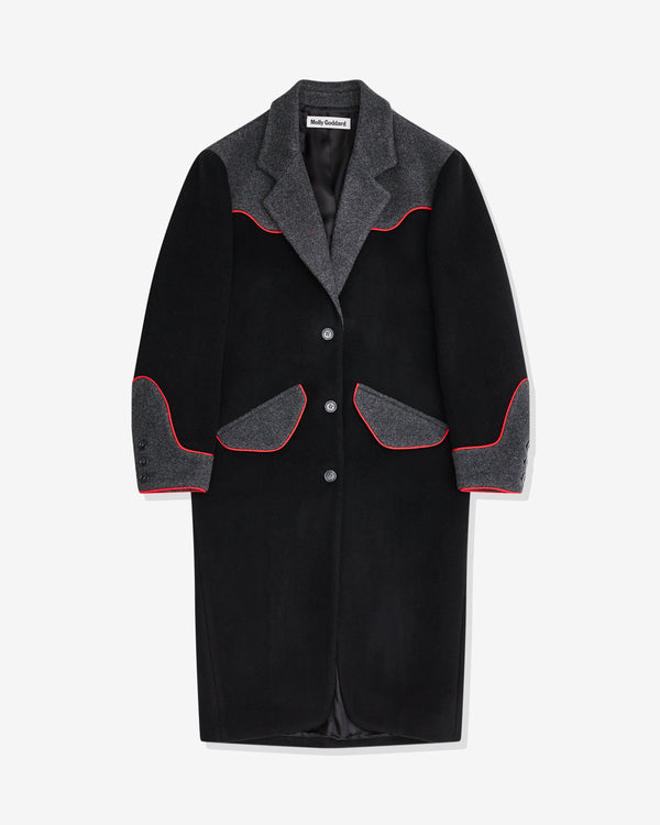 Molly Goddard - Women's Contrast Panelled Coat - (Grey/Black)