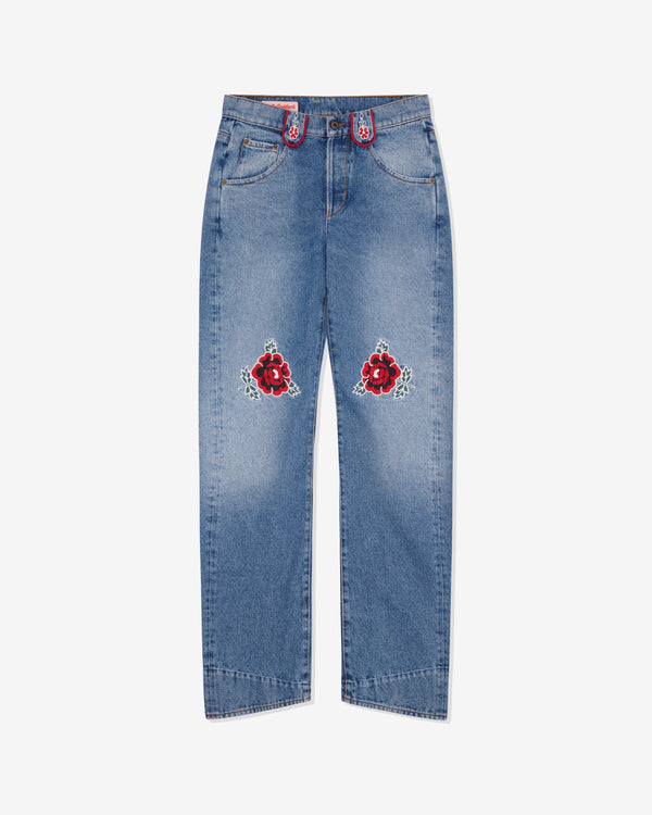 Molly Goddard - Women's Embroidered Jeans - (Blue Wash)