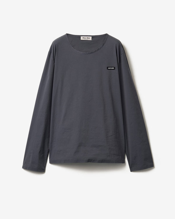Miu Miu - Stretch Poplin Top - (Hematite)