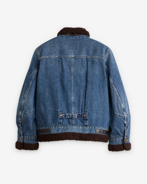 Sacai - Men's Levi's Sherpa Jacket - (Washed Indigo)