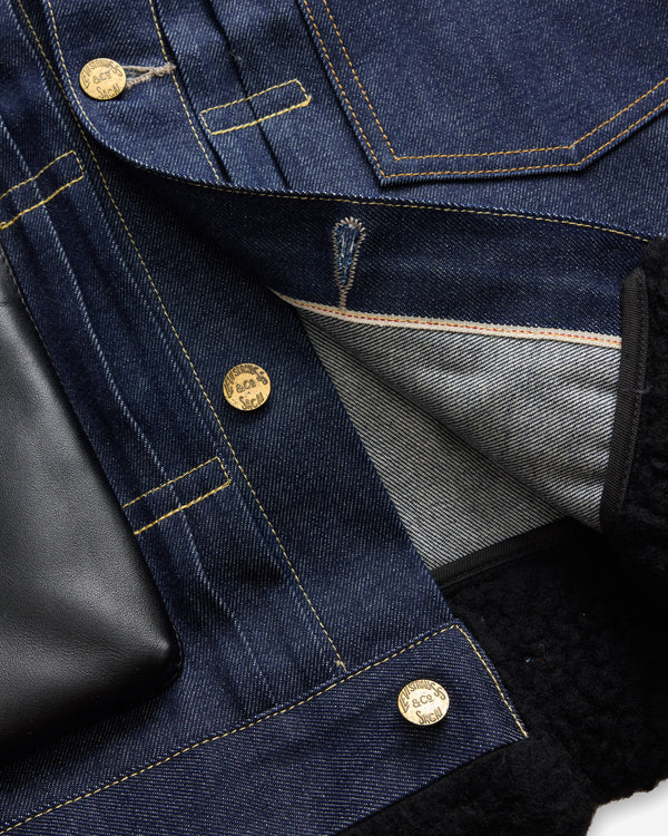 Sacai - Men's Levi's Sherpa Jacket - (Rigid Indigo)
