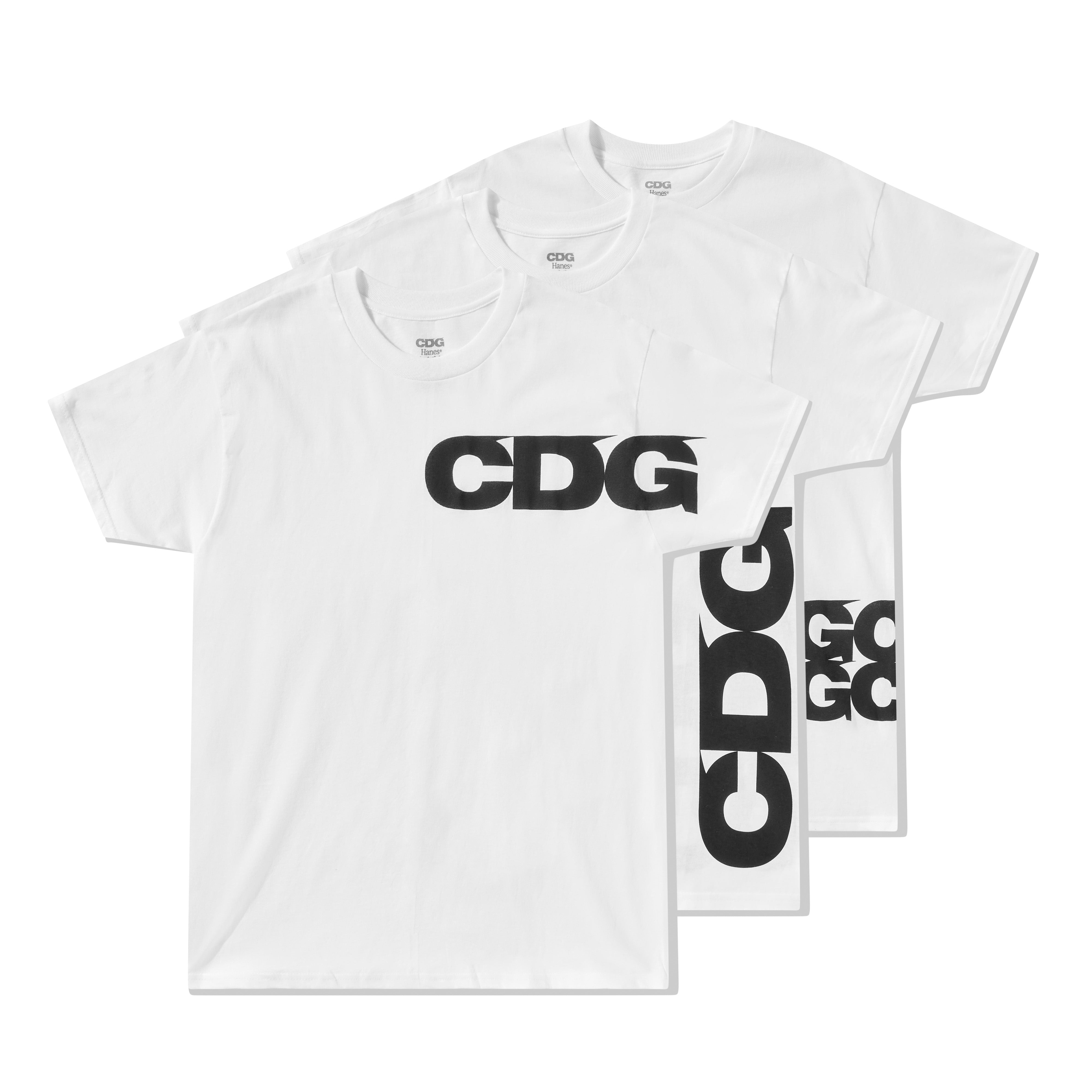 CDG: Hanes 3-Pack T-Shirt Set (White) | DSML E-SHOP