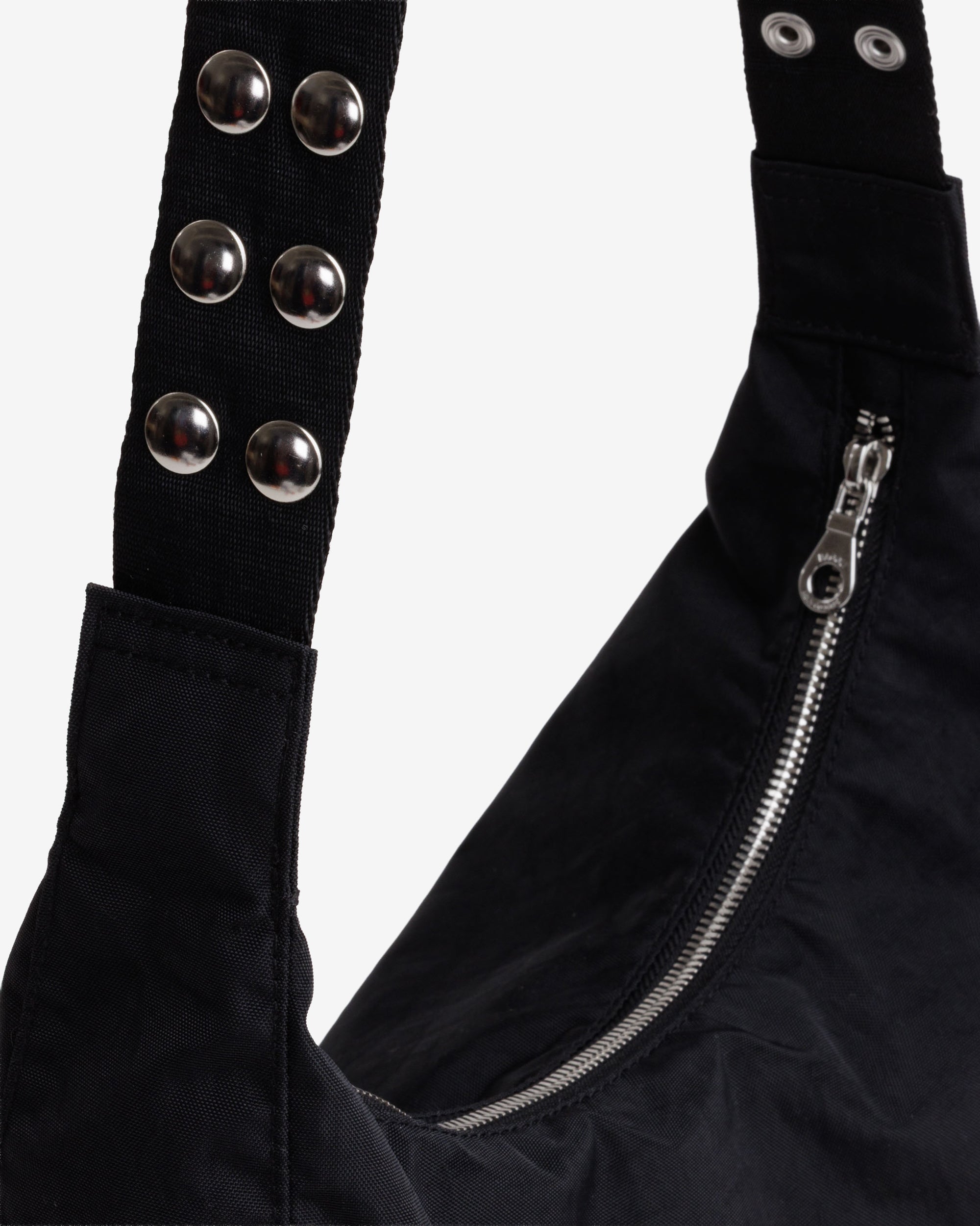 Molly Goddard - Baggu Popper Strap Medium Crescent Bag - (Black) view 3, Click to Zoom in