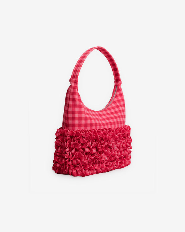 Molly Goddard - Baggu Ruffle Shoulder Bag - (Ruby Gingham)