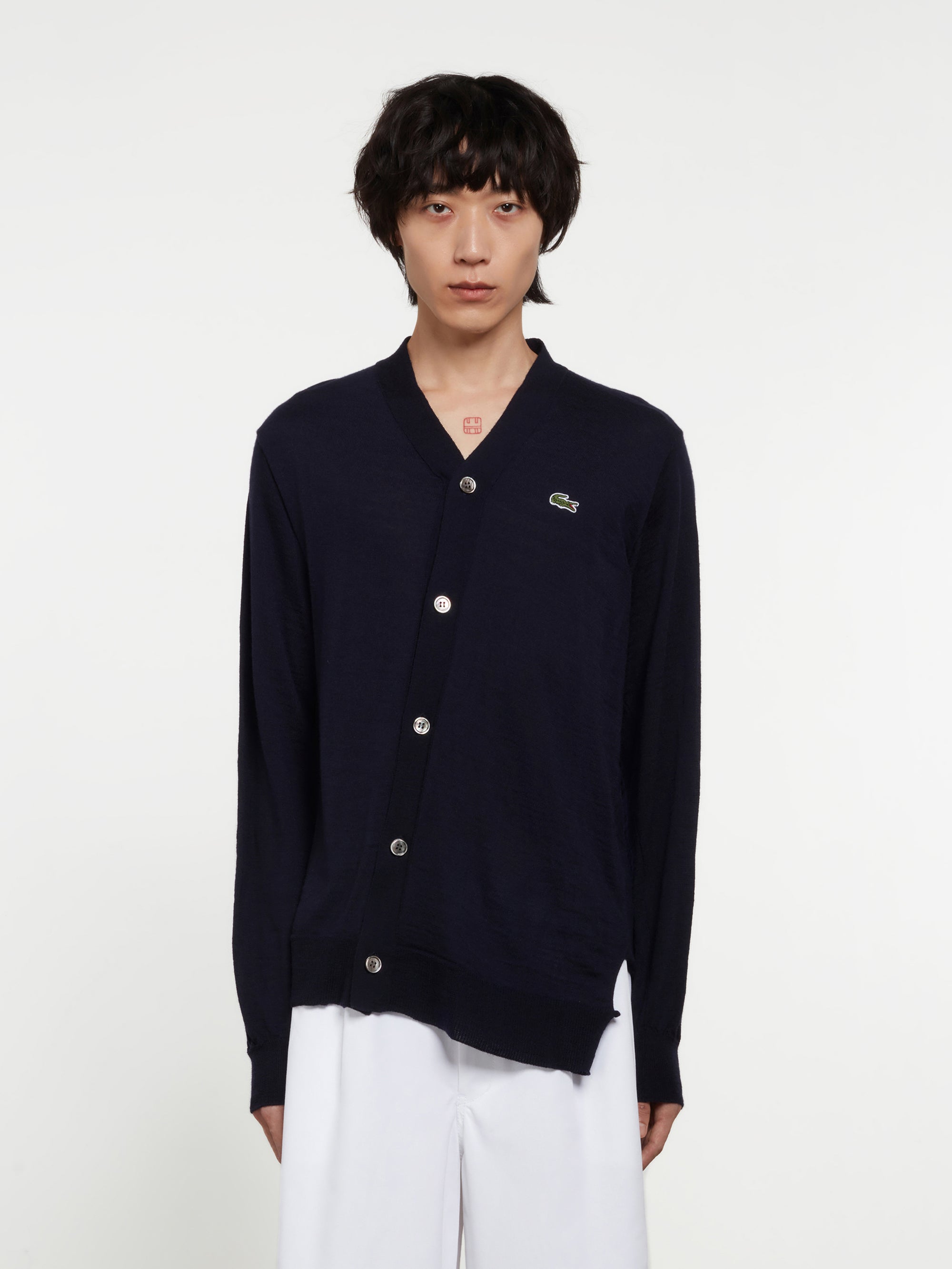 CDG Shirt - Lacoste Knit Cardigan - (Navy) view 1