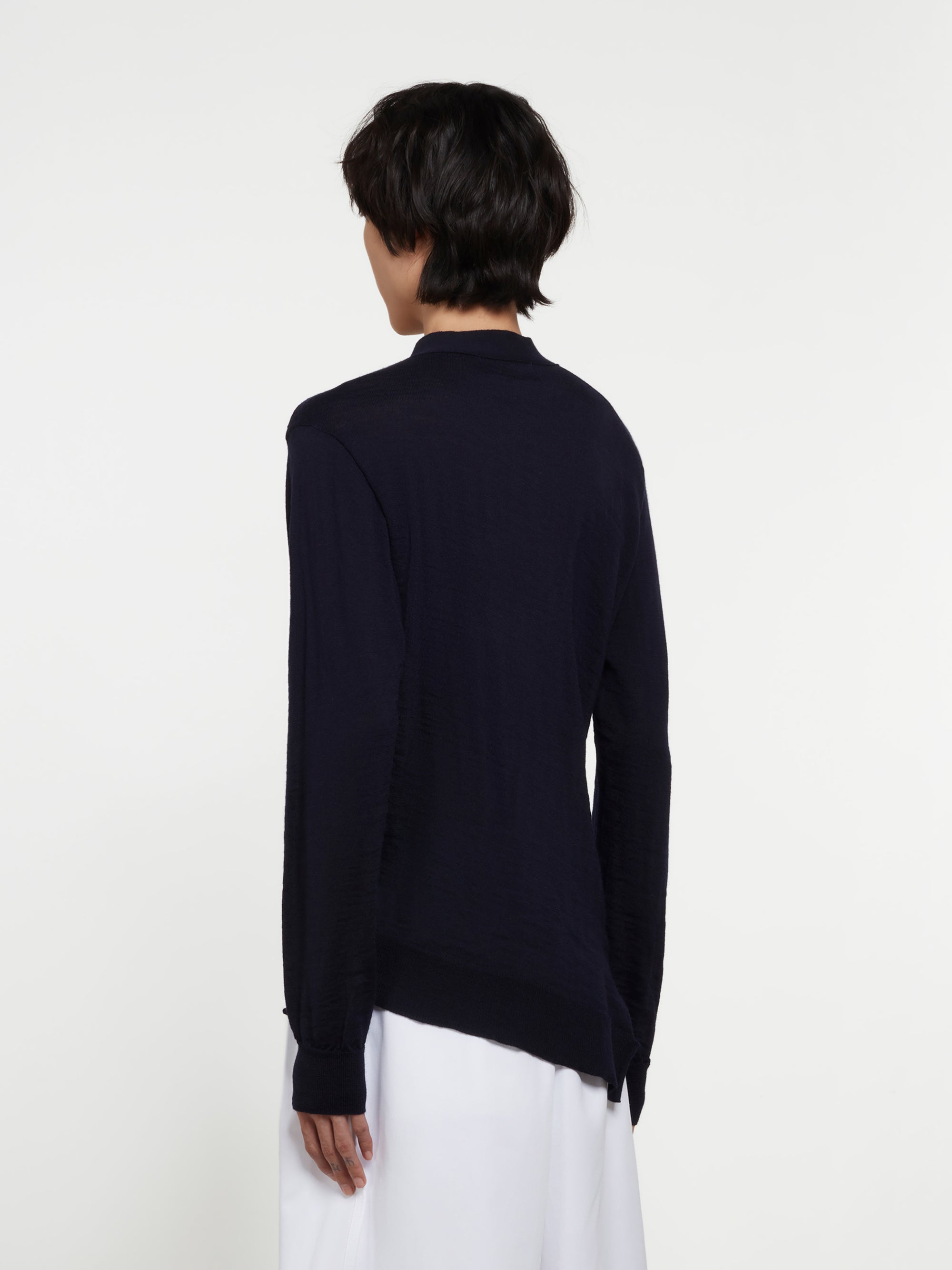 CDG Shirt - Lacoste Knit Cardigan - (Navy) view 3