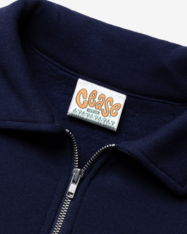 Cease - Men’s Collar Zip Sweatshirt - (Navy)