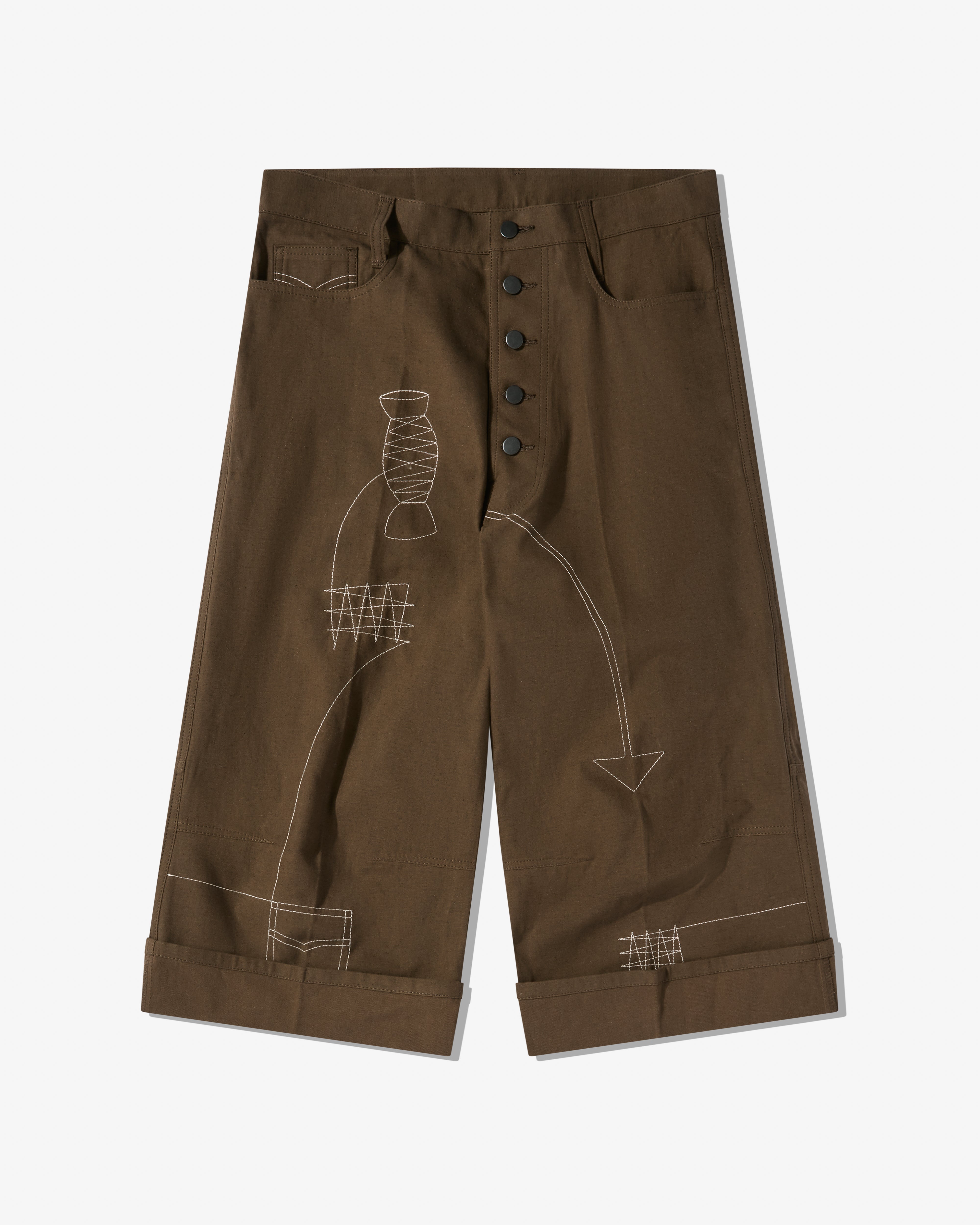 Christopher Nemeth: Men's Embroidered Trousers (Khaki) | Dover