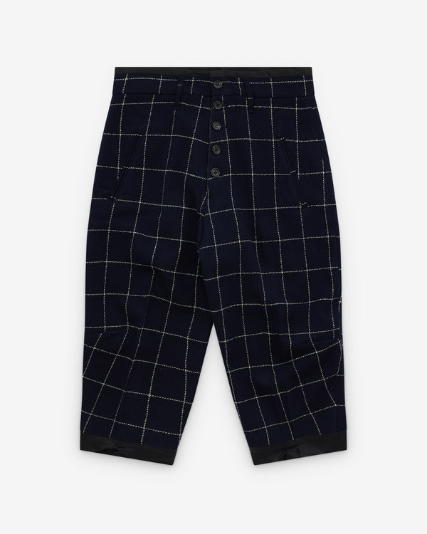 Christopher Nemeth - Men's Wool Glen Check Trousers 438 - (Navy)