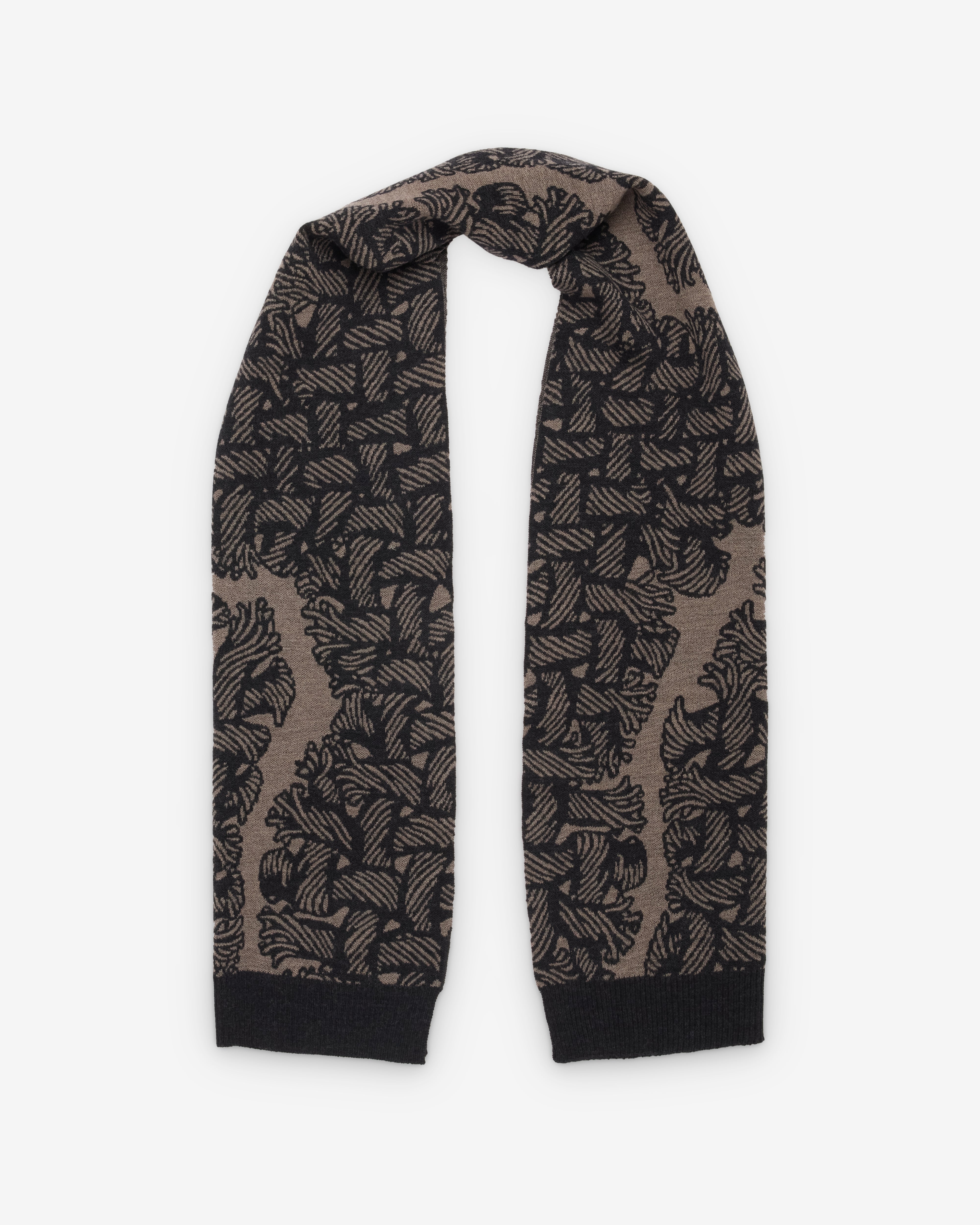 Christopher Nemeth: Men's Knit Scarf (Beige/Brown) | Dover Street
