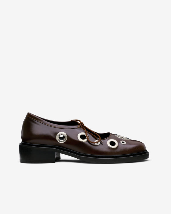 Nicole Saldaña - Women's Fabiana Eyelet Shoes - (Dark Brown)