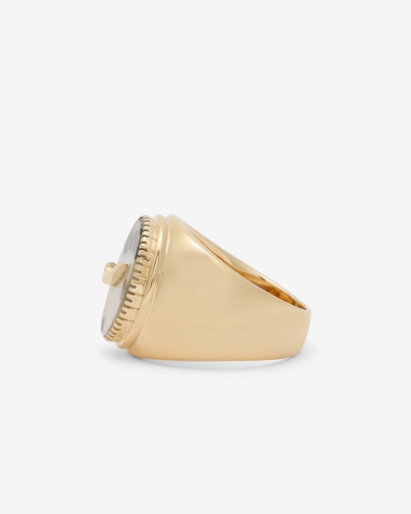 O Thongthai - Signature Signet Ring With Swoosh - (Yellow Gold)