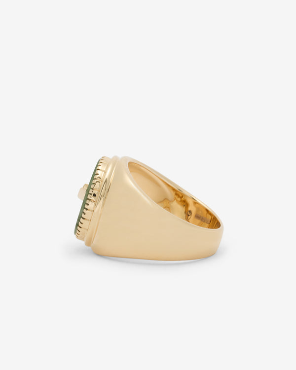 O Thongthai - Signature Signet Ring With Swoosh - (Yellow Gold)