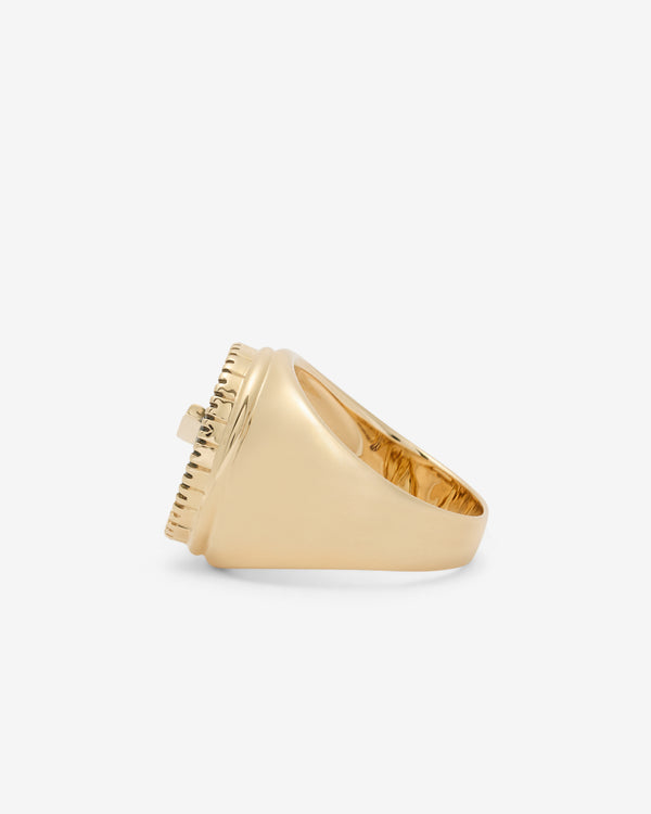 O Thongthai - Signature Signet Ring With Swoosh - (Yellow Gold)