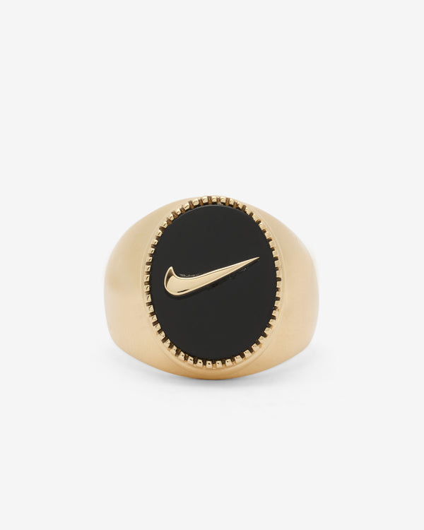 O Thongthai - Signature Signet Ring With Swoosh - (Yellow Gold)