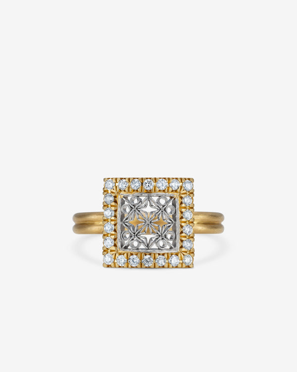 Nikolle Radi - Square Pave Ring - (Gold)