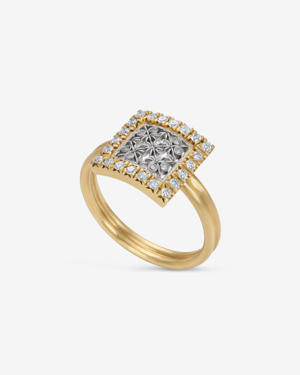 Nikolle Radi - Square Pave Ring - (Gold)
